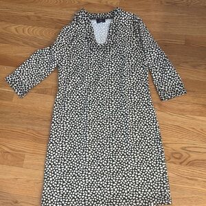 Elegant Brown and Cream Patterned Dress